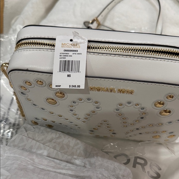Michael Kors White Crossbody Bag with Gold Accents - Picture 2 of 10